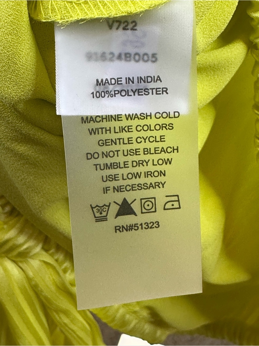 Vince Camuto Bright Yellow Pleated Tie-Hem Blouse, size medium, NWT - Picture 8 of 8